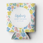 ボホブルーイエローディティフローラカスタムベビーシャワー 缶クーラー (正面)