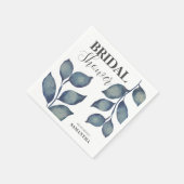 ボホブルーウォーターカラーリーフブライダルシャワー スタンダードカクテルナプキン (角)