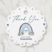 ボホブルーウォーター色ベビーシャワー フェイバータグ (正面)