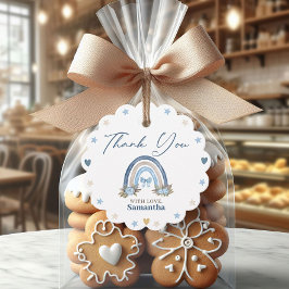 ボホブルーウォーター色ベビーシャワー フェイバータグ