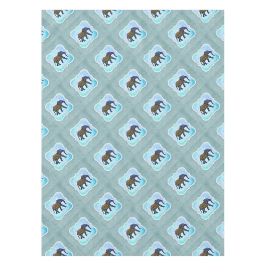ボホブルーエレファント テーブルクロス (正面)