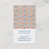 ボホブルーオレンジタイル模様 名刺 (裏面)