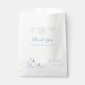 ボホブルーカボチャ男の子秋の赤ちゃんシャワー フェイバーバッグ (正面)