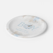 ボホブルーカボチャ男の子秋の赤ちゃんシャワー ペーパープレート (アングル)