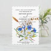 ボホブルーカーネーションズブーケミニマ結婚リスト 招待状 (スタンド正面)