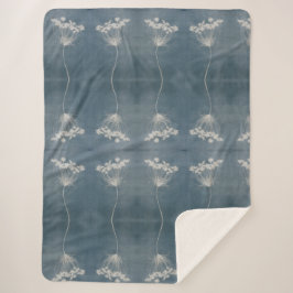 ボホブルークイーンアンズレースフラワーシェルパブランケット シェルパブランケット
