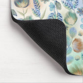 ボホブルーグリーンお洒落フローラ植物学 マウスパッド (コーナー)