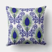 ボホブルーグリーンジュエルトーンピーコックフェザー クッション (裏面)