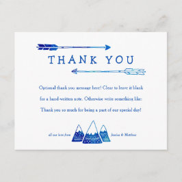 ボホブルーサンキューカードアドベンチャーベビーシャワー サンキューカード