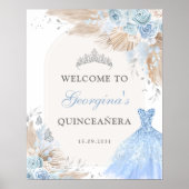 ボホブルーシルバーキンセアニラ15誕生日へようこそ ポスター (正面)