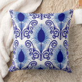 ボホブルージュエルトーンピーコックフェザー クッション (ブランケット)