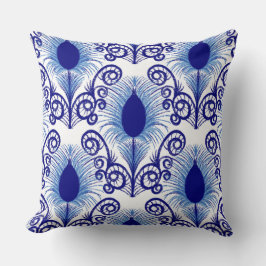 ボホブルージュエルトーンピーコックフェザー クッション