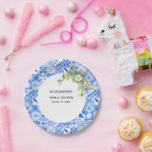 ボホブルータイルとレモ結婚ンズアーチ ペーパープレート (パーティー)