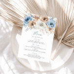 ボホブルーダスティブルーボヘミアン結婚フローラ メニュー<br><div class="desc">Boho Blue Dusty Blue Bohemianフローラの結婚メニューマッチングコレクションin Nicch and Nest store.</div>