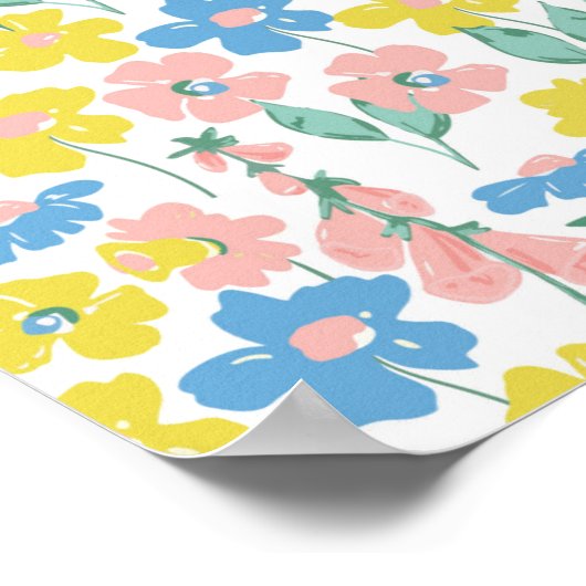 ボホブルーディティフローラカスタムベビーシャワーウェルカム ポスター (角)