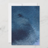 ボホブルーネイビーウォーター色スプラッシュ結婚ズ 招待状 (裏面)