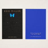 ボホブルーバタフライイヤリングディスプレイカード (正面&裏面)