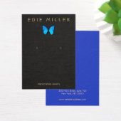 ボホブルーバタフライイヤリングディスプレイカード (デスク)