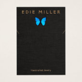 ボホブルーバタフライネックレスブレスレットディスプレイカード (正面)