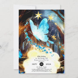 ボホブルーバタフライ誕生日 招待状