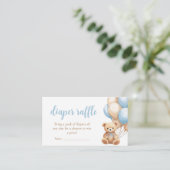 ボホブルーバルーンベビーベイビーシャワーおむつラッフル エンクロージャーカード (スタンド正面)