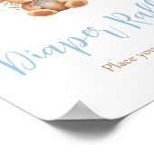 ボホブルーバルーンベビーベイビーシャワーおむつラッフル ポスター (角)