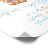 ボホブルーバルーンベビーベイビーシャワーママママオサバー ポスター (角)