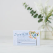 ボホブルーパンパスグラスベビーゲームおむつラッフル 名刺 (スタンド正面)