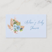 ボホブルーパンパスグラスベビーゲームおむつラッフル 名刺 (裏面)