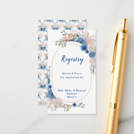 ボホブルーパンパスグラスレジストリ エンクロージャーカード (正面/裏面インサイチュ)