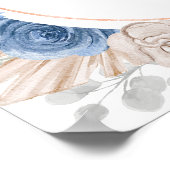 ボホブルーパンパスグラス誕生日 ポスター (角)