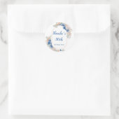 ボホブルーパンパスグラス誕生日 ラウンドシール (バッグ)