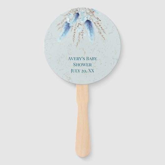 ボホブルーパンパスグラス ハンドファン (正面)