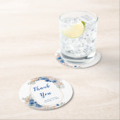 ボホブルーパンパスグラス ラウンドペーパーコースター (インサイチュ)