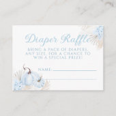 ボホブルーパンプキン秋ベビーシャワーおむつラッフル エンクロージャーカード (正面)