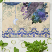 ボホブルーパープルフクロウムーン キッチンタオル (折り畳み)