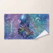 ボホブルーパープルフクロウムーン ハンドタオル (ハンドタオル)