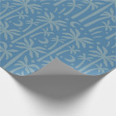 ボホブルーパームツリーズムーンナイトモノクロシック ラッピングペーパー (角)