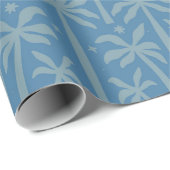 ボホブルーパームツリーズムーンナイトモノクロシック ラッピングペーパー (ロールコーナー)