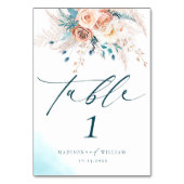 ボホブルービーチ結婚フローラのテーブル番号 テーブルナンバー (正面)