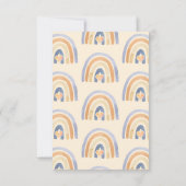 ボホブルーピーチウォーター色レインボーボーボーボーイ赤ちゃんシャワー 招待状 (裏面)