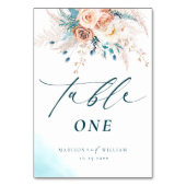 ボホブルーピーチ結婚フローラのテーブル番号 テーブルナンバー (正面)