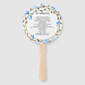 ボホブルーピーニーリース金ゴールド結婚式 プログラム ハンドファン (裏面)