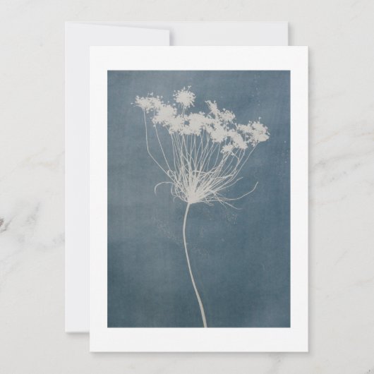 ボホブルーフラワーグリーティングカード (正面)