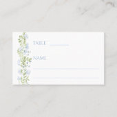 ボホブルーフラワーラスティッ結婚クズフラット座席表 プレイスカード (正面)