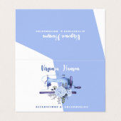 ボホブルーフローラシーストレス裁縫機の折り畳み 名刺 (外部フラット)