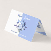 ボホブルーフローラシーストレス裁縫機の折り畳み 名刺 (正面)