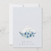ボホブルーフローラティーパーティーブライダルシャワー 招待状 (裏面)