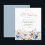 ボホブルーフローラバジェット60th誕生日招待状<br><div class="desc">ボホブルーフローラバジェット60th誕生日招待状</div>