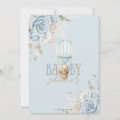 ボホブルーフローラパンパステディベアベイビーシャワー 招待状 (裏面)